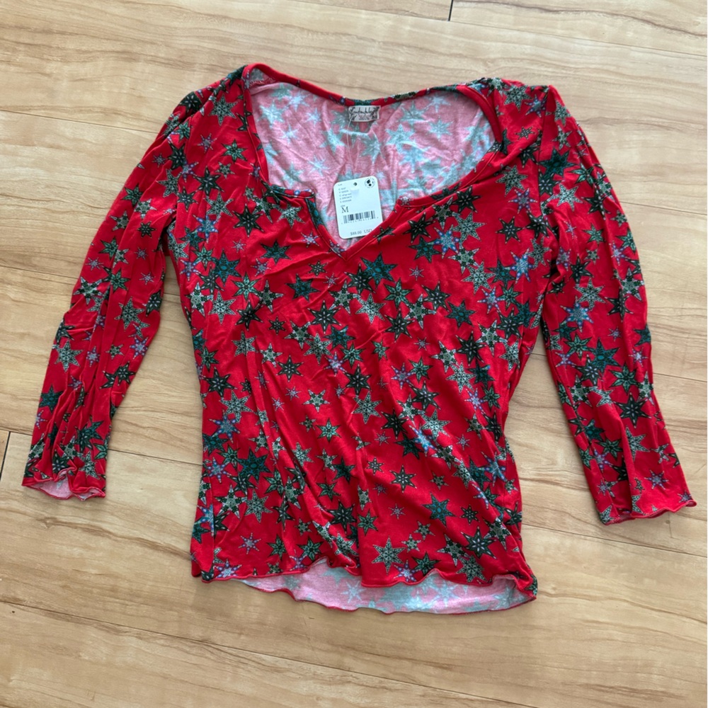Free people red intimately pajama top